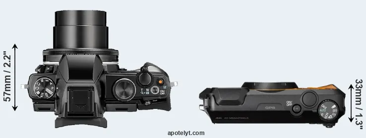 Compare Stylus 1 versus WG-6 top