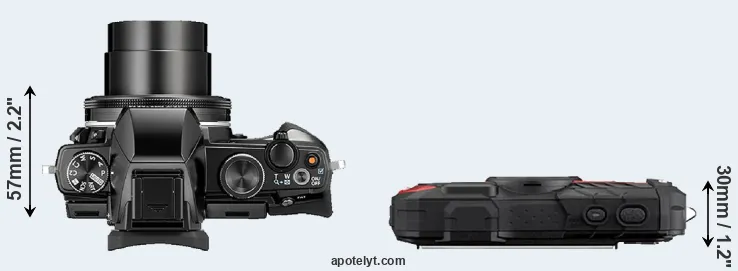 Compare Stylus 1 versus WG-60 top