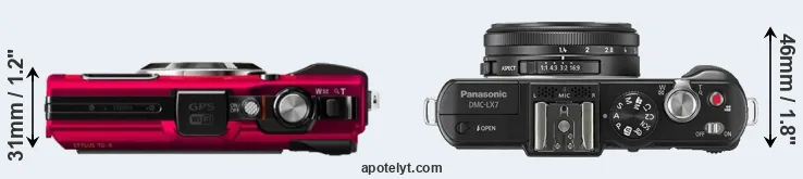 Compare TG-4 versus LX7 top