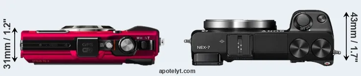 Compare TG-4 versus NEX-7 top