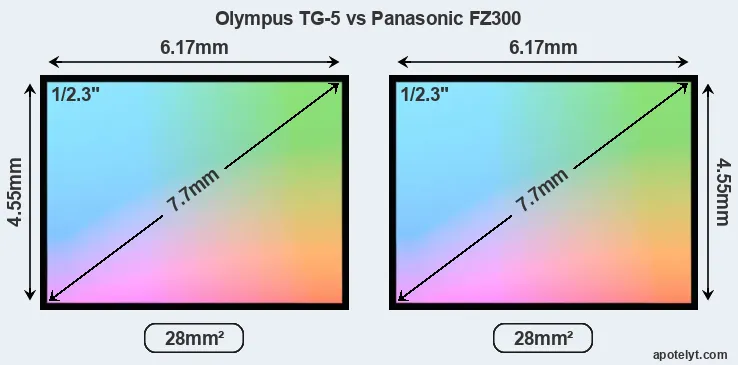 Olympus TG-5 and Panasonic FZ300 sensor measures