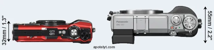 Compare TG-5 versus GX7 top