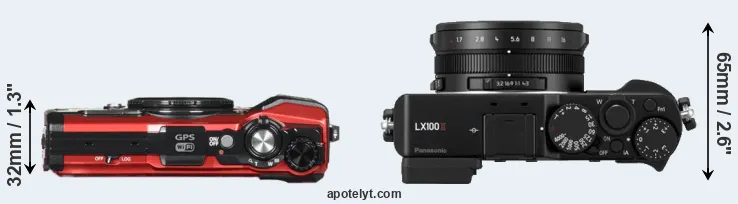 Compare TG-5 versus LX100 II top