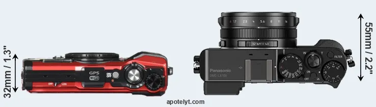 Compare TG-5 versus LX100 top