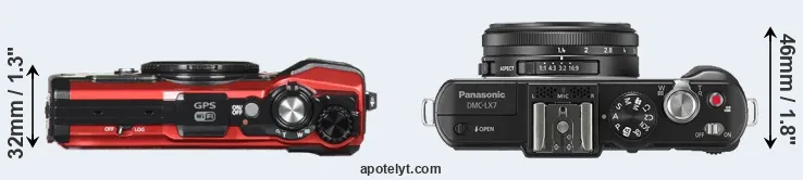 Compare TG-5 versus LX7 top