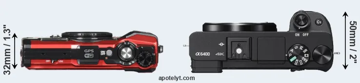Compare TG-5 versus A6400 top