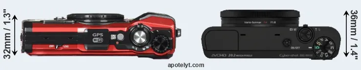 Compare TG-5 versus RX100 top