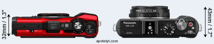 Compare TG-6 versus LX5 top