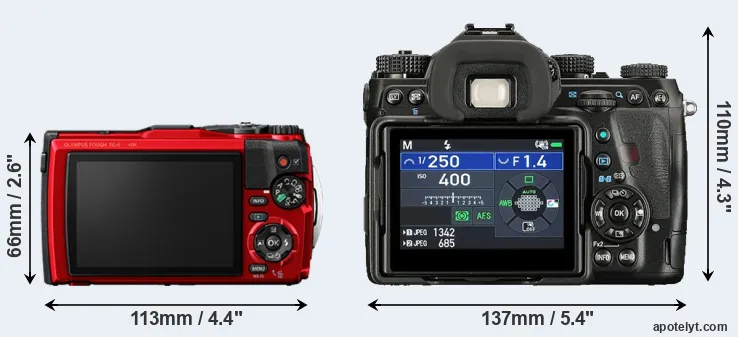 Comparison TG-6 or K-1 II rear