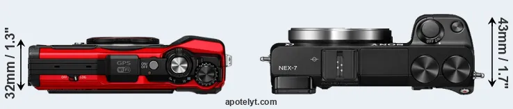 Compare TG-6 versus NEX-7 top