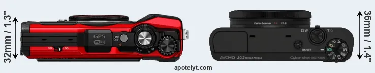Compare TG-6 versus RX100 top