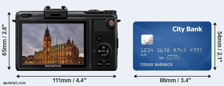 XZ-1 and credit card rear side