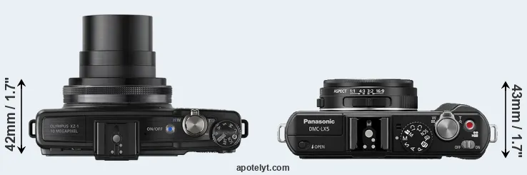 Compare XZ-1 versus LX5 top