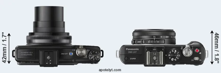 Compare XZ-1 versus LX7 top