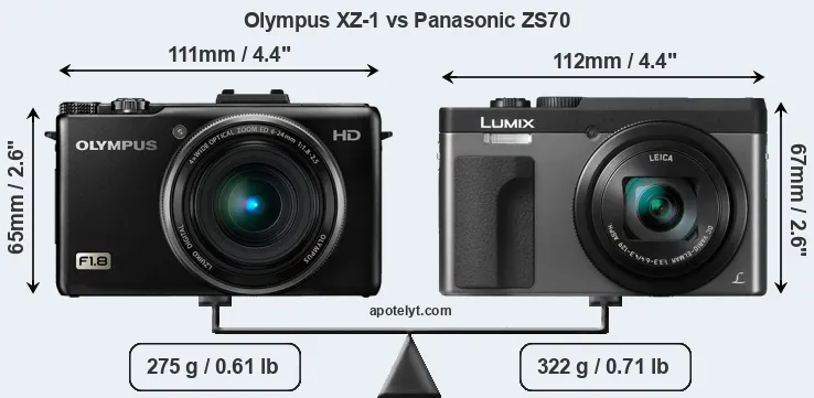 Size Olympus XZ-1 vs Panasonic ZS70
