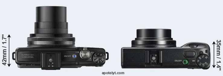 Compare XZ-1 versus GR IIIx top