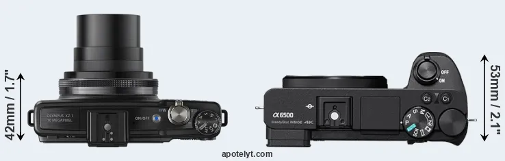 Compare XZ-1 versus A6500 top