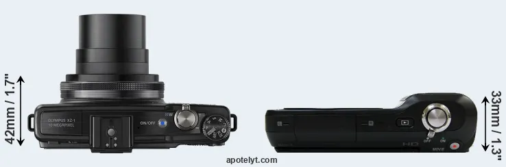 Compare XZ-1 versus NEX-3 top