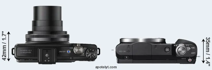 Compare XZ-1 versus NEX-3N top