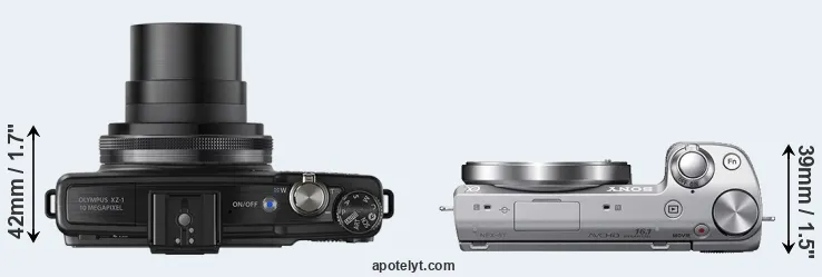 Compare XZ-1 versus NEX-5T top