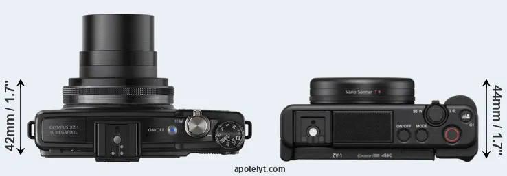 Compare XZ-1 versus ZV-1 top