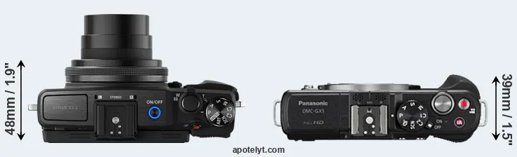Compare XZ-2 versus GX1 top