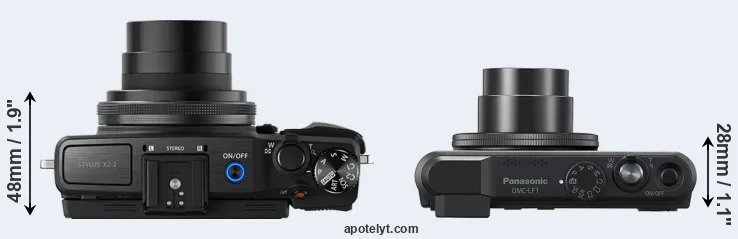 Compare XZ-2 versus LF1 top