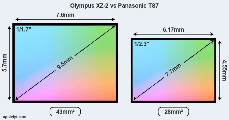 Olympus XZ-2 and Panasonic TS7 sensor measures