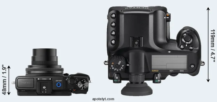Compare XZ-2 versus 645D top