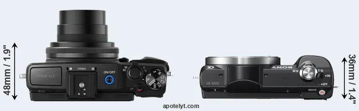 Compare XZ-2 versus A5000 top