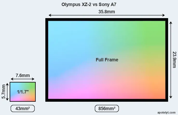 Olympus XZ-2 and Sony A7 sensor measures