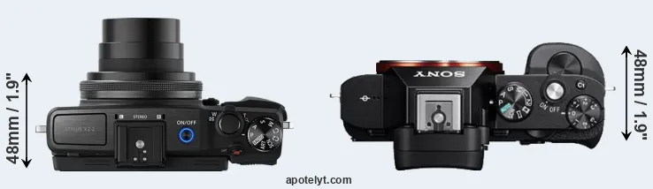 Compare XZ-2 versus A7 top