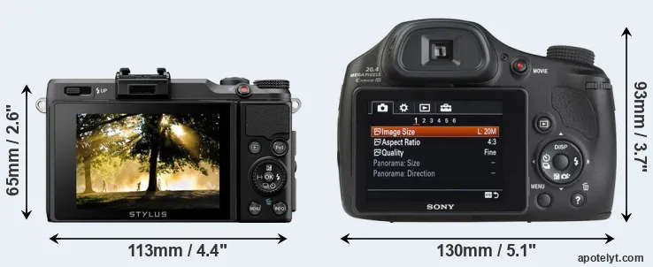 Comparison XZ-2 or HX350 rear