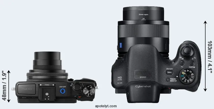 Compare XZ-2 versus HX350 top