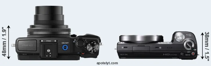 Compare XZ-2 versus NEX-5N top