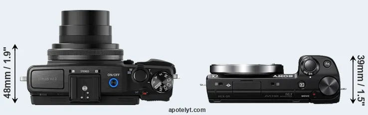 Compare XZ-2 versus NEX-5R top