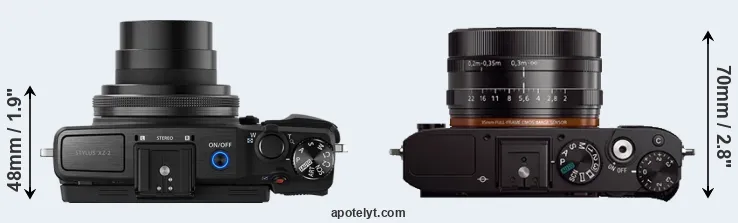 Compare XZ-2 versus RX1 top