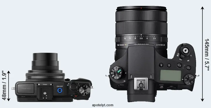 Compare XZ-2 versus RX10 IV top