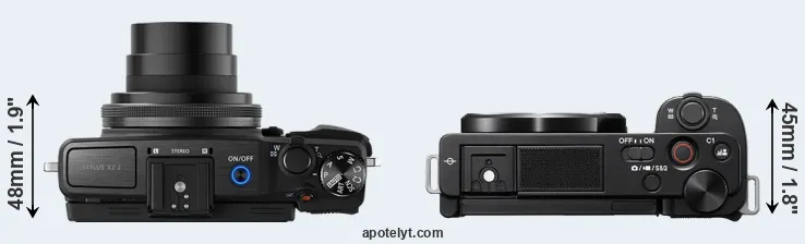 Compare XZ-2 versus ZV-E10 top
