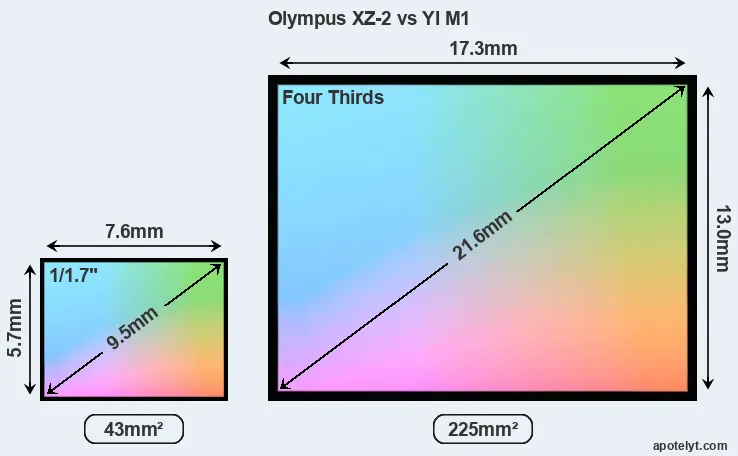Olympus XZ-2 and YI M1 sensor measures