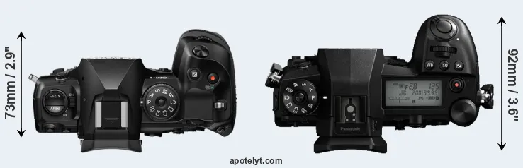 Compare OM-1 II versus G9 top