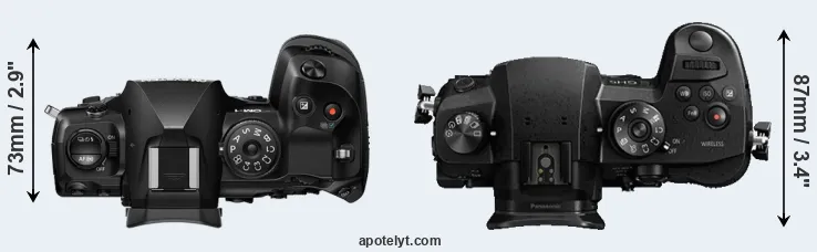 Compare OM-1 II versus GH5 top
