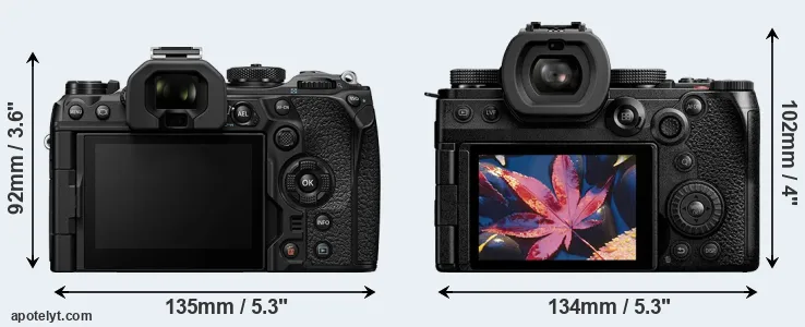 Comparison OM-1 II or S5 II rear