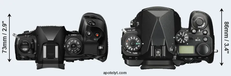 Compare OM-1 II versus K-1 II top