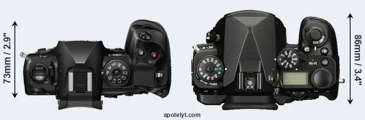 Compare OM-1 II versus K-1 top