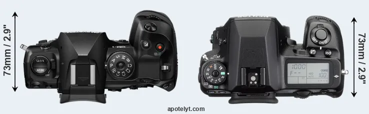 Compare OM-1 II versus K-5 II top
