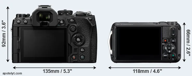 Comparison OM-1 II or WG-8 rear