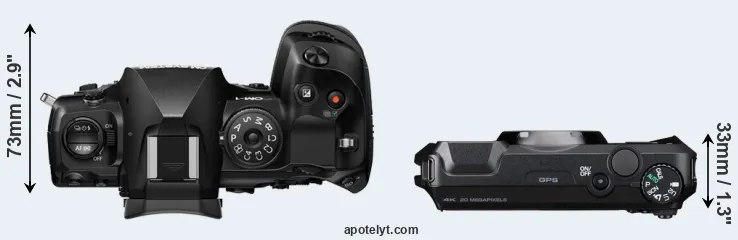 Compare OM-1 II versus WG-8 top