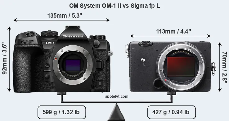 Size OM System OM-1 II vs Sigma fp L