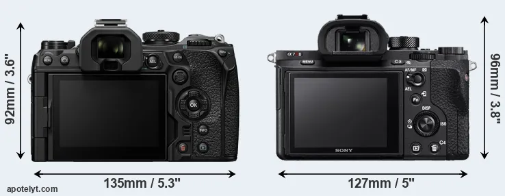 Comparison OM-1 II or A7R II rear